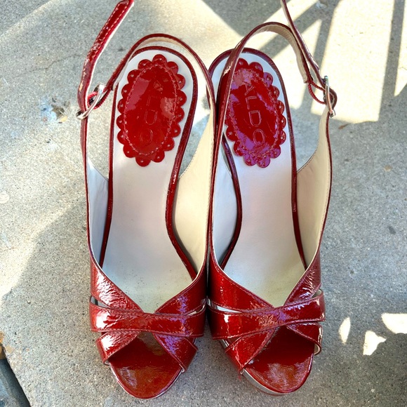 ALDO heels - red and silver - Size 5 US